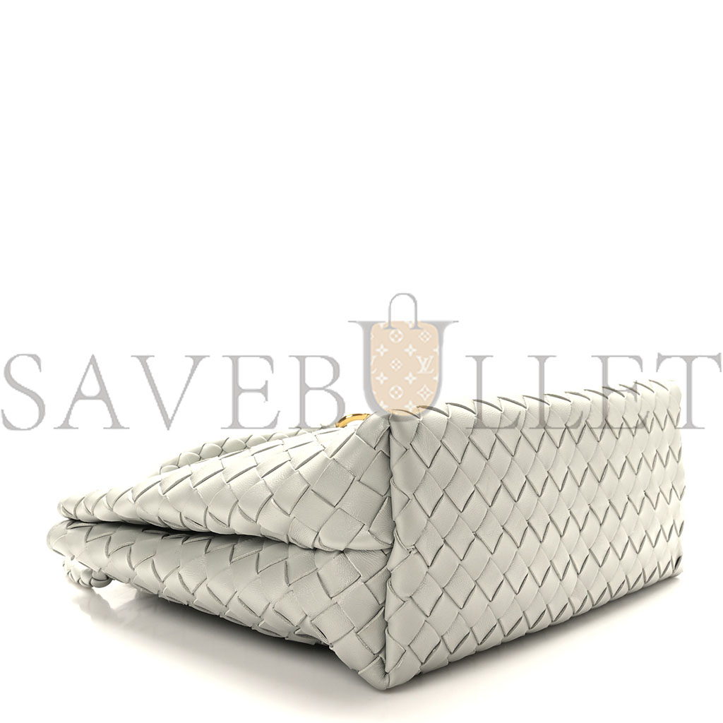 bo*te*ga Ve*ne*ta nappa intrecciato medium andiamo shoulder bag agate grey (32*25*11cm)